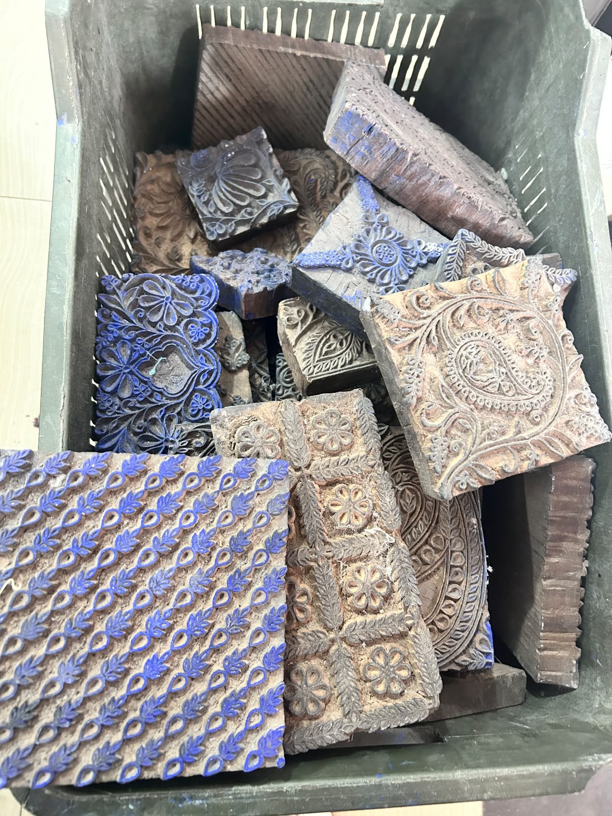 Hand-carved wooden blocks